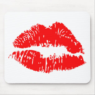 Red Lipstick Kiss Mark Mouse Pad
