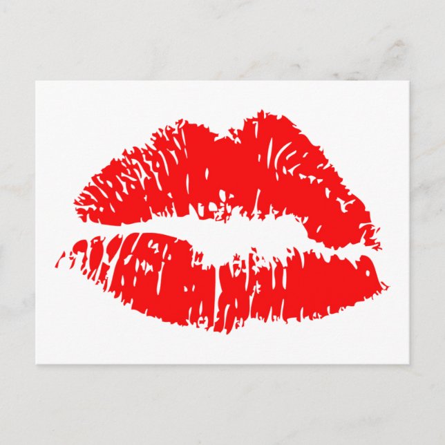 Red Lipstick Kiss Mark Postcard (Front)
