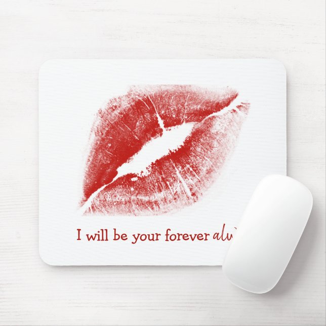 Red Lipstick Kiss  Mouse Pad (With Mouse)