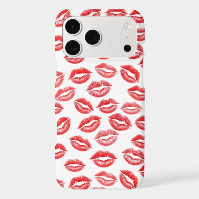 Red Lipstick Kiss Pattern Phone Case – Valentine’s (Back)