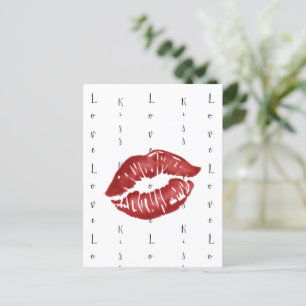 red lipstick kiss Postcard