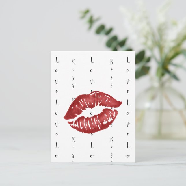 red lipstick kiss Postcard (Standing Front)