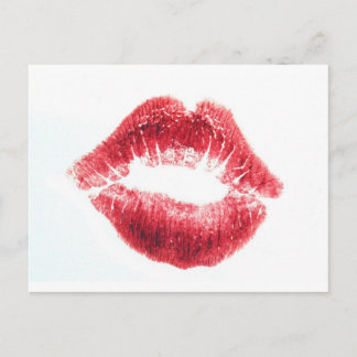 Red Lipstick Kiss Postcard