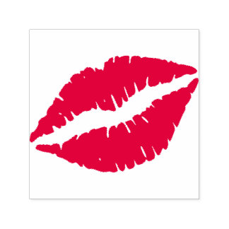 Red Lipstick kiss Self-inking Stamp