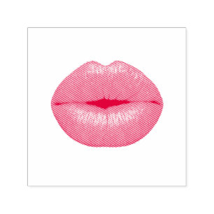 Red Lipstick kiss Self-inking Stamp