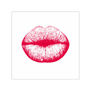 Red Lipstick kiss Self-inking Stamp