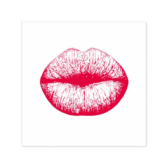 Red Lipstick kiss Self-inking Stamp (Design)