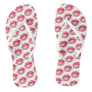 Red Lipstick Kisses Jandals