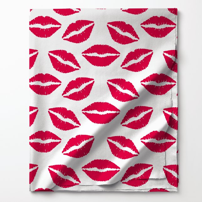 Red Lipstick Kisses Pattern Fabric (Creator Uploaded)