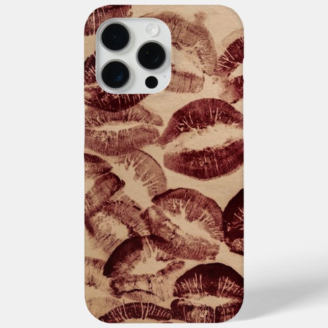 red lipstick lips mouth marks girly elegant Case-Mate iPhone case (Back)
