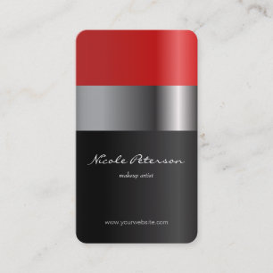 Red lipstick - makeup artist business card