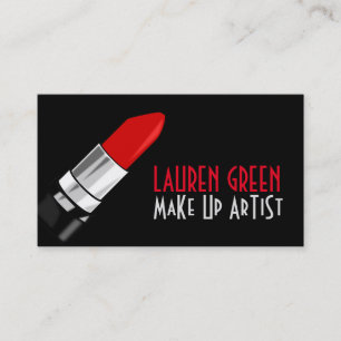 Red Lipstick Makeup Artist Business Card