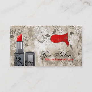 Red Lipstick Makeup Artist Salon Business Card