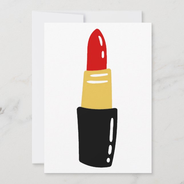 red lipstick print invitation (Front)