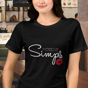 Red Lipstick Print Keep it Simple Black T-Shirt Tri-Blend Shirt