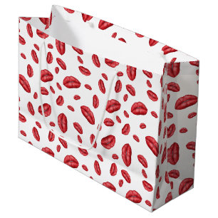 Red Lipstick Print Large Gift Bag