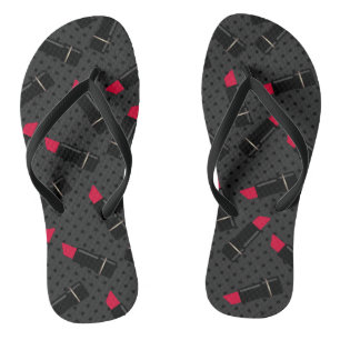 Red lipstick , retro jandals