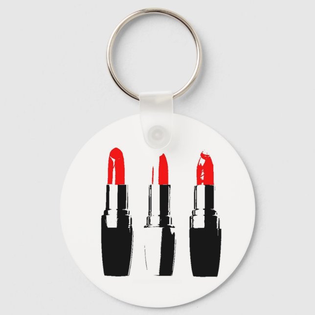Red Lipstick Tubes Key Ring (Front)