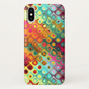 Red Liquid Rainbow Dots Abstract Pattern Case-Mate iPhone Case