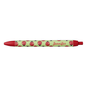Red Little Ladybugs With Personalised Name Black Ink Pen