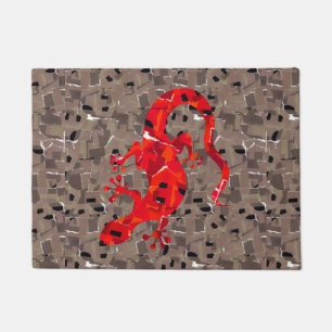Red Lizard Collage Doormat