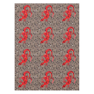 Red Lizard Collage Tablecloth