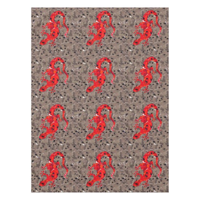 Red Lizard Collage Tablecloth (Front)