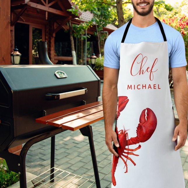 Red lobster crawfish boil party name chef cook apron (Creator Uploaded)