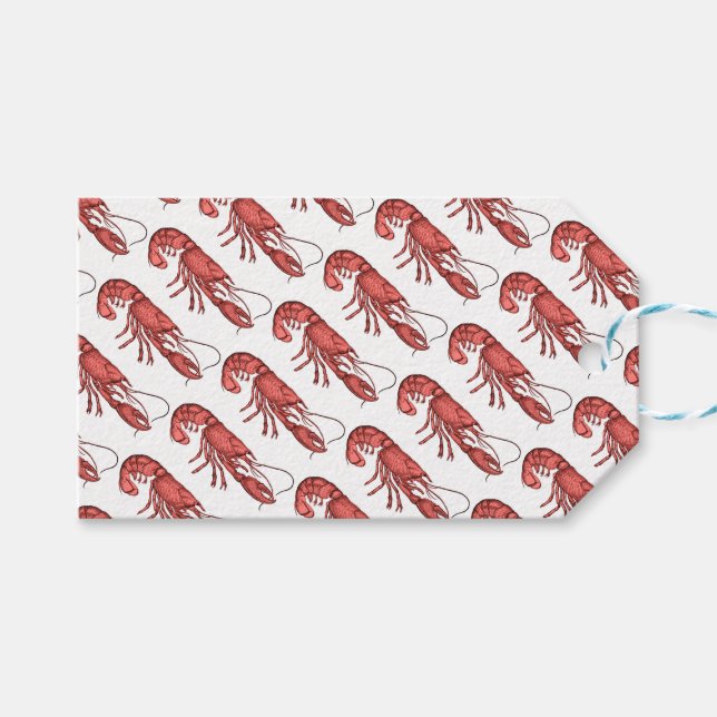 Red Lobster Image Design Gift Tags (Front (Horizontal))