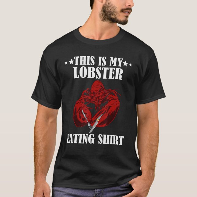 Red Lobster Knife Fork Seafood Crawfish Lobster Ea T-Shirt (Front)