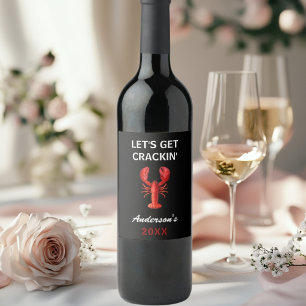 Red lobster party quote name black wine label