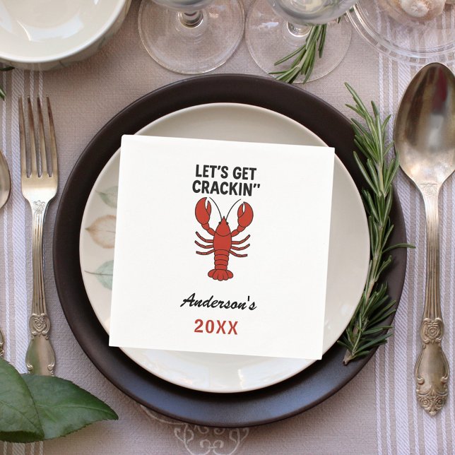 Red lobster party quote name napkin (Creator Uploaded)