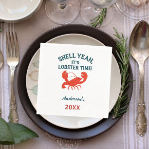 Red lobster party quote name retro napkin
