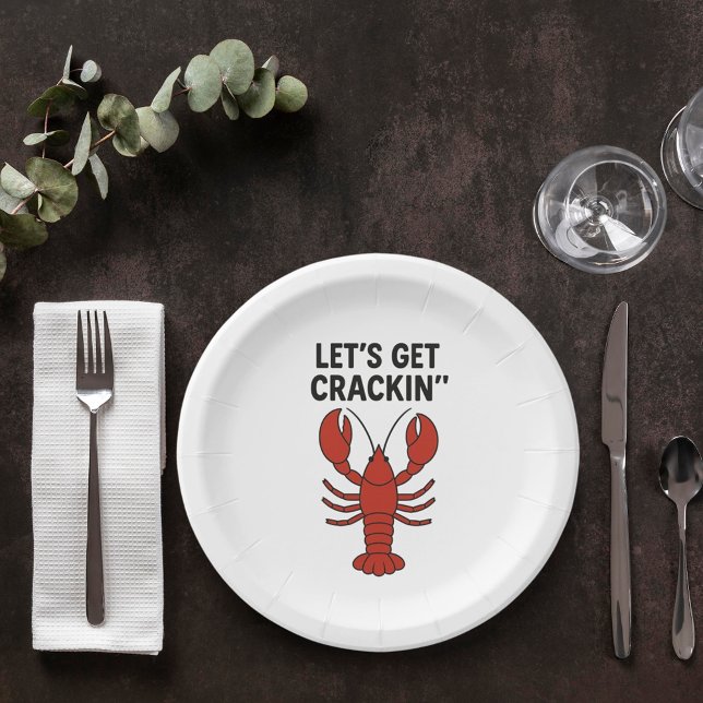 Red lobster party quote paper plate (Creator Uploaded)