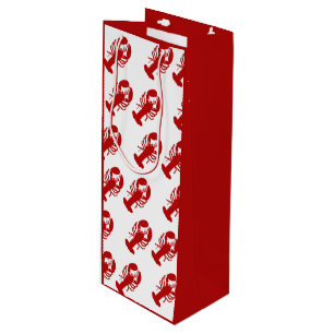 Red Lobster Pattern Wine Gift Bag