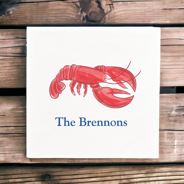 Red Lobster Personalised Party Napkin (Creator Uploaded)