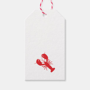 Red Lobster Preppy Coastal Maine Ocean Fun Gift Tags
