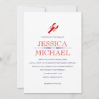 Red Lobster Wedding Navy Blue Nautical Theme Invit