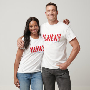 Red Lobsters White Blue Custom Location Text T-Shirt