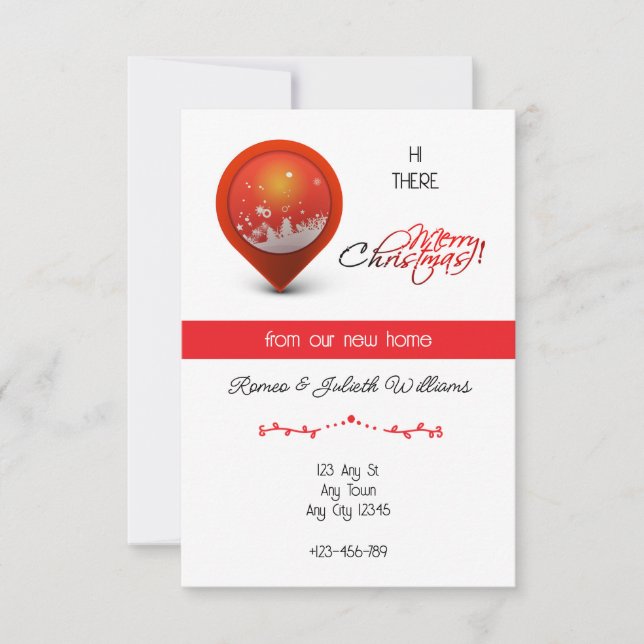 Red Location New Home Announcement (Front)