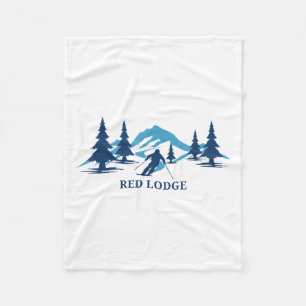 Red Lodge Montana Ski Resort Skiing Skier _1  Fleece Blanket