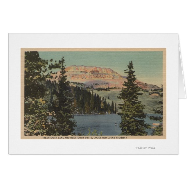 Red Lodge, MT - View of Beartooth Lake & Butte (Front Horizontal)