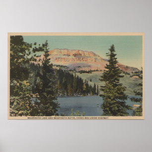 Red Lodge, MT - View of Beartooth Lake & Butte Poster