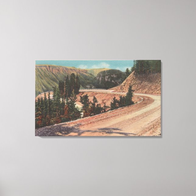 Red Lodge, MT - View of Mae West Curve Canvas Print (Front)