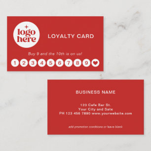 Red Logo Modern Professional Loyalty Card