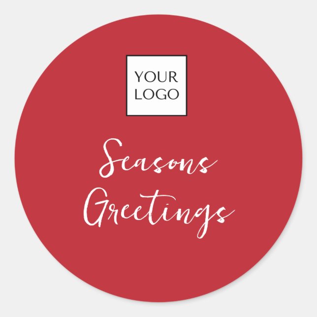 Red Logo Promotional  Classic Round Sticker (Front)
