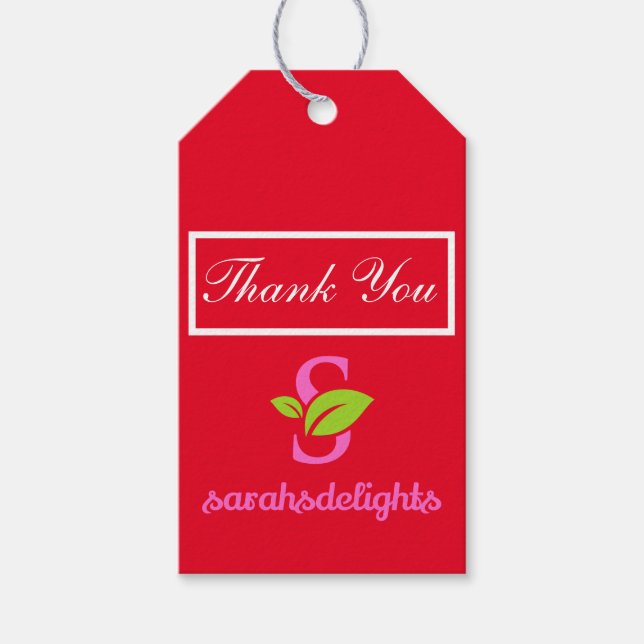  Red Logo  Thank you Gift Tags (Front)