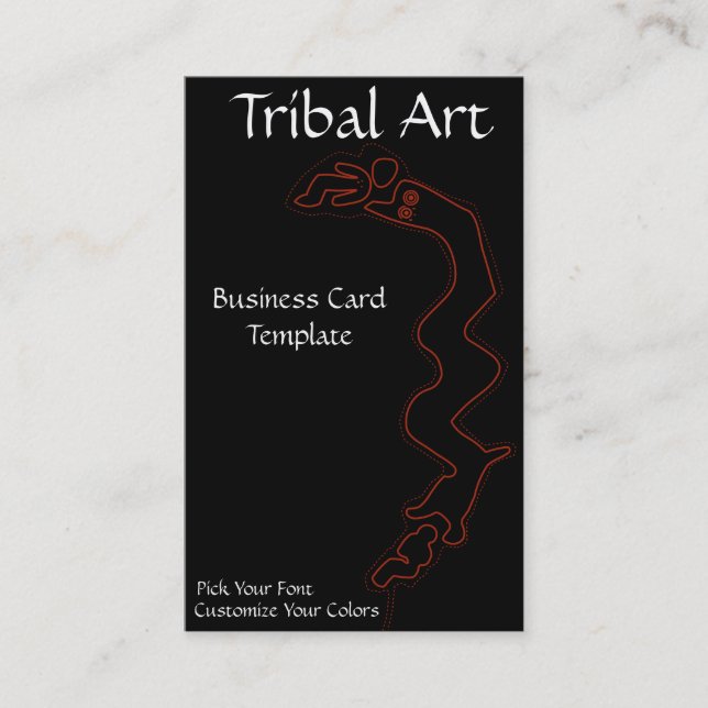 Red Logo Tribal Art Business Card (Front)