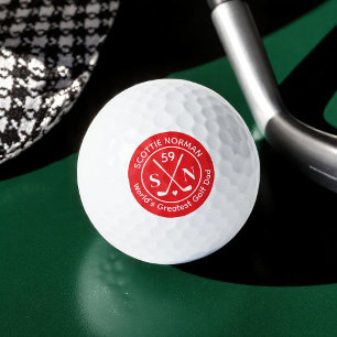 Red Logo 'World's Greatest Golf Dad' Balls