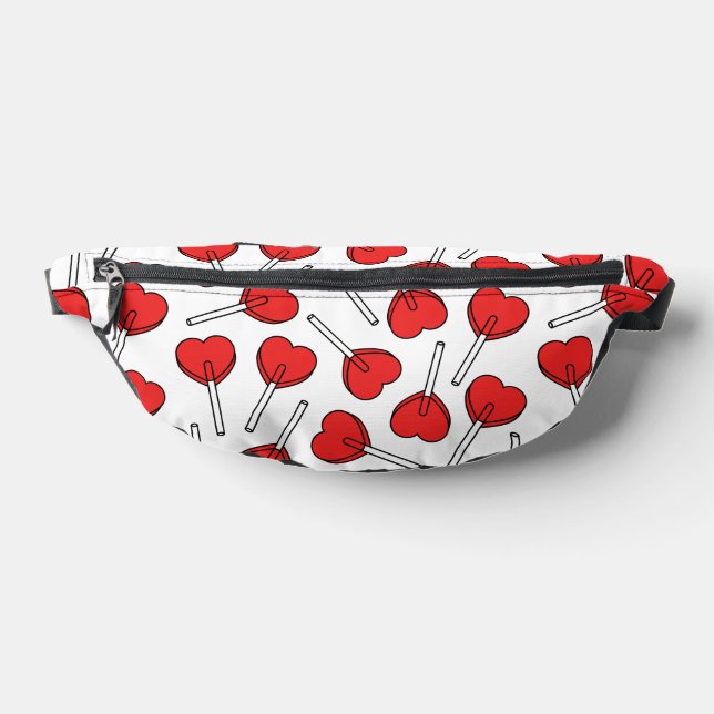 Red Lollipops, Heart Lollipops, Lollipop Pattern Bum Bags (Lay Down)